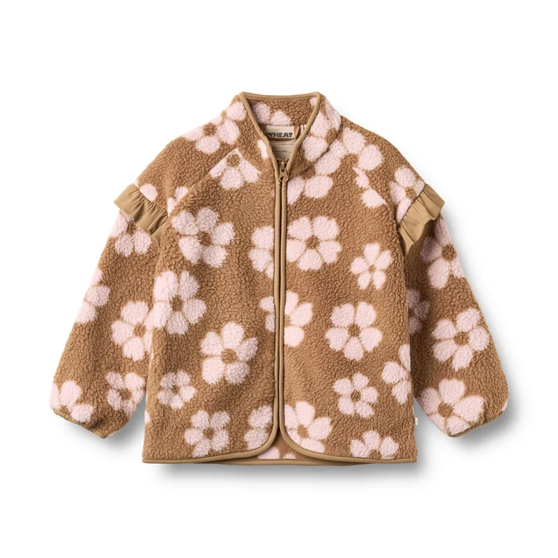 Wheat Kids Fleece Jacket Ellena || Warm Hazel Flowers