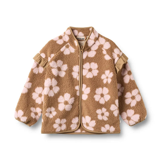 Wheat Kids Fleece Jacket Ellena || Warm Hazel Flowers