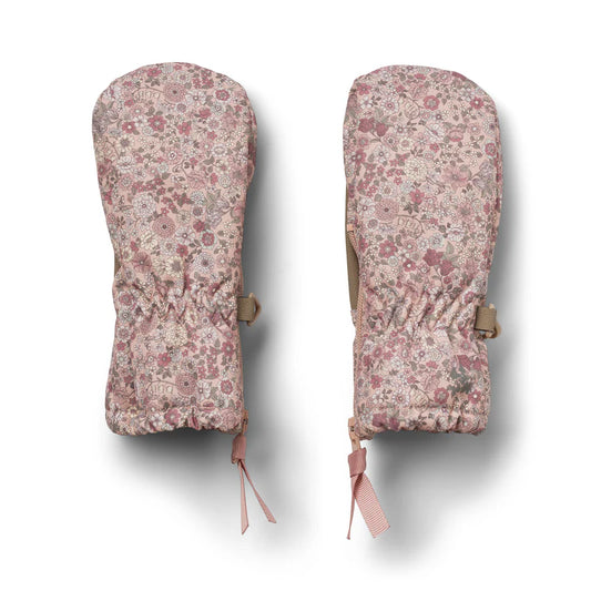 Wheat Kids Technical Mittens Zipper || Rose Dust Flowers