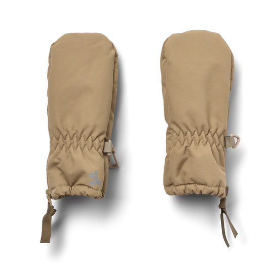 Wheat Kids Technical Mittens Zipper || Walnut