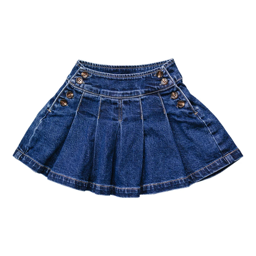 Mebie Baby Denim Pleated Skirt