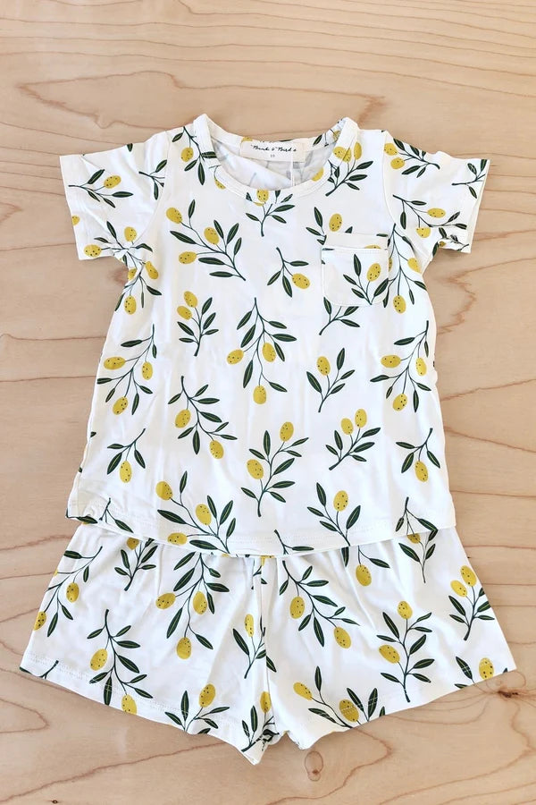 Bambi & Birdie Kids Lounge Short Set || Olive