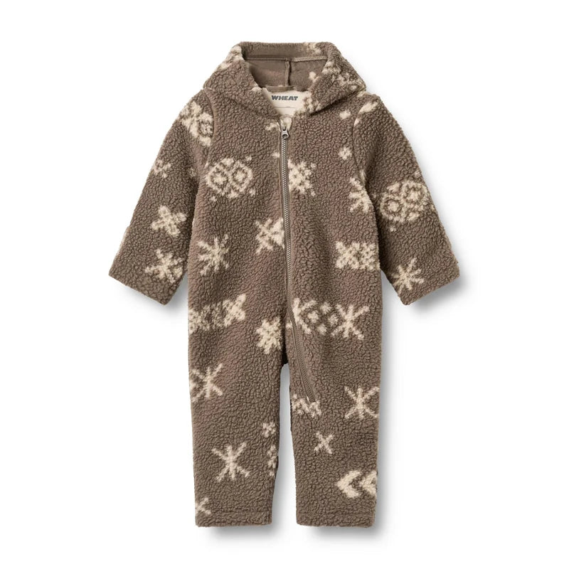 Wheat Kids Fleece Fleece Suit Allo || Dry Wood Jacquard