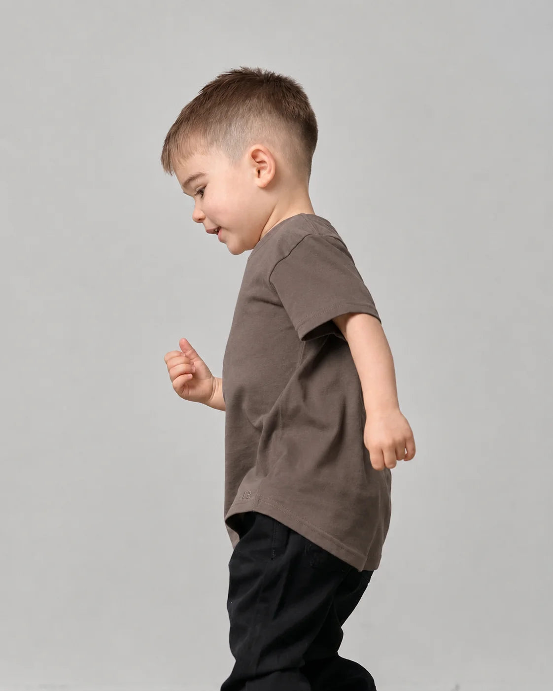 PRE-ORDER Little Bipsy Swoop Elevated Tee || Light Brown