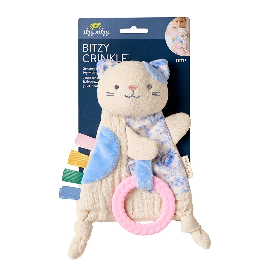 Itzy Ritzy Bitzy Crinkle Senosry Toy with Teether || Kitty