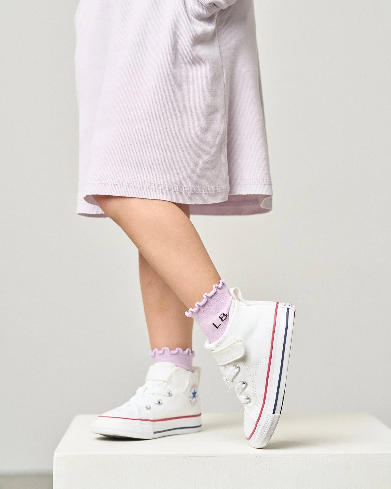 Little Bipsy Ruffle Socks || Rose, Light Heather Grey, Lilac