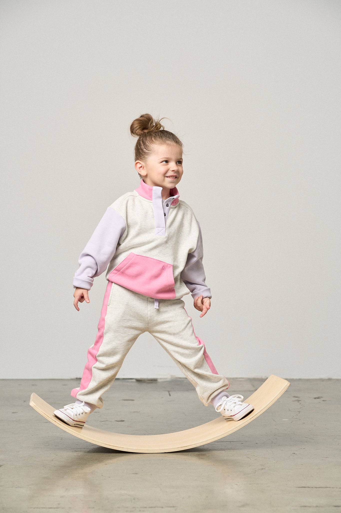 Little Bipsy Colorblock Mockneck Pullover || Rose