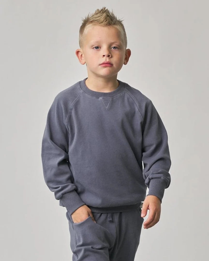 PRE-ORDER Little Bipsy Raglan Crewneck || Smoke