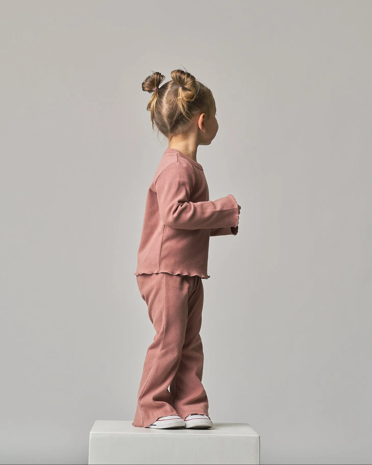 PRE-ORDER Little Bipsy Ribbed Flare Pant || Pink