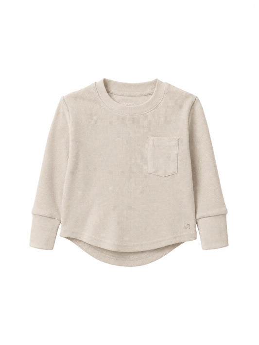 PRE-ORDER Little Bipsy Waffle Top || Cream