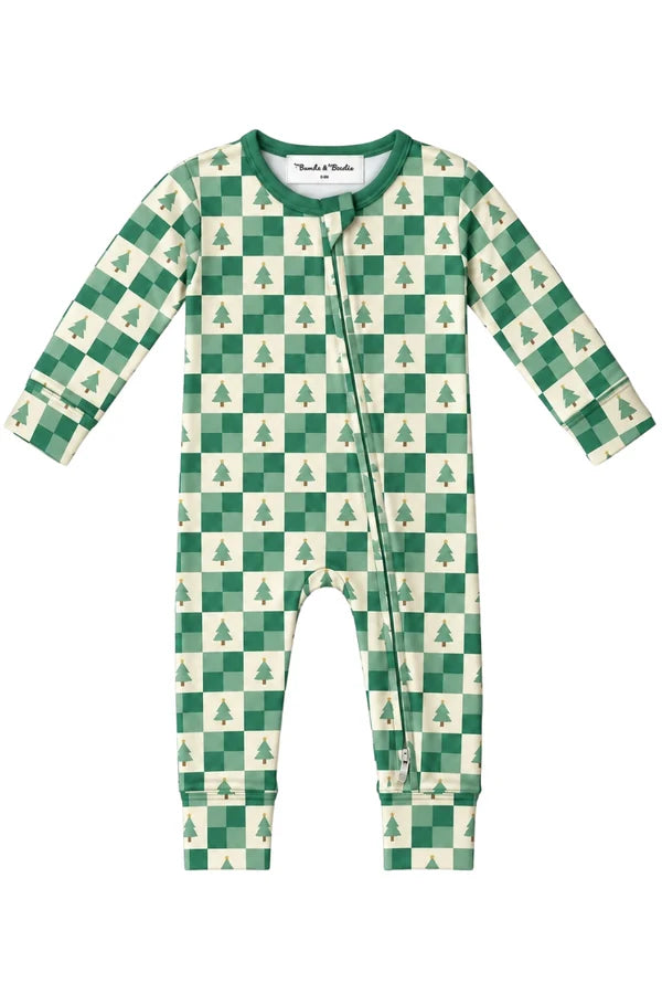 Bambi & Birdie Zipper Sleeper || Evergreen Check