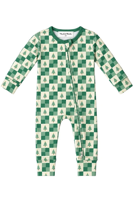 Bambi & Birdie Zipper Sleeper || Evergreen Check