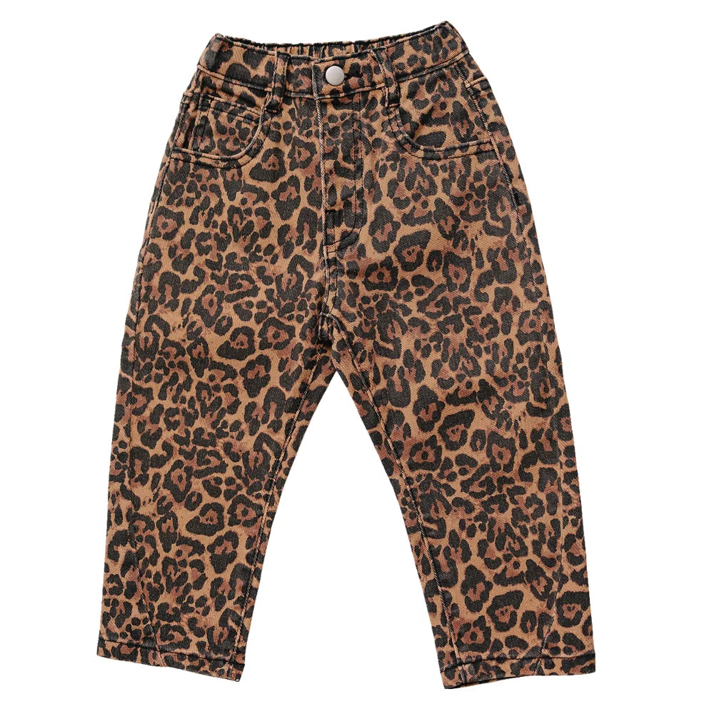 Mebie Baby Cheetah Barrel Jeans
