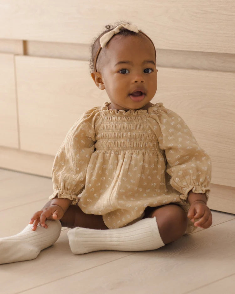 Quincy Mae Eden Romper || Butterscotch Floral