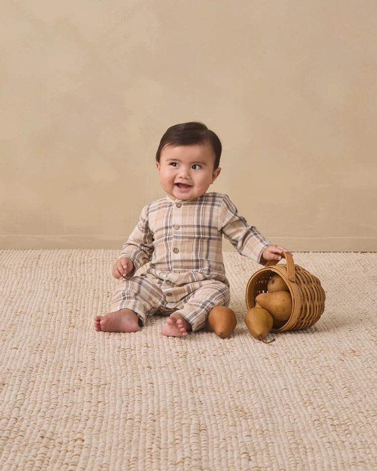 Quincy Mae Pocketed Woven Jumpsuit || Fall Plaid