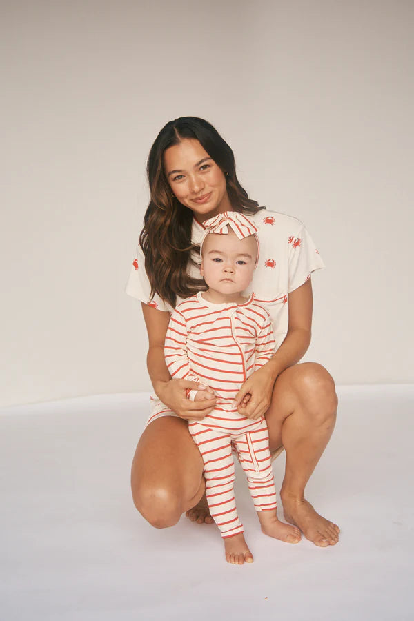 Bambi & Birdie Zipper Sleeper || Red Stripe