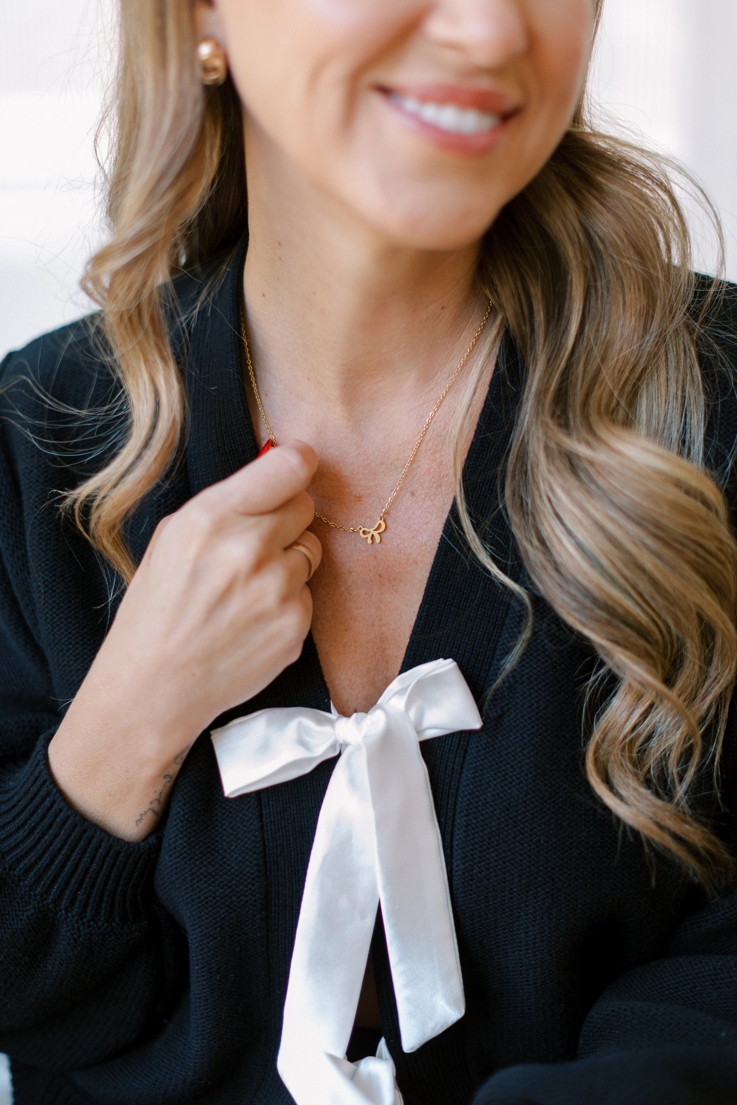 Smash + Tess x Fallon Farinacci Bow Cardigan || Black