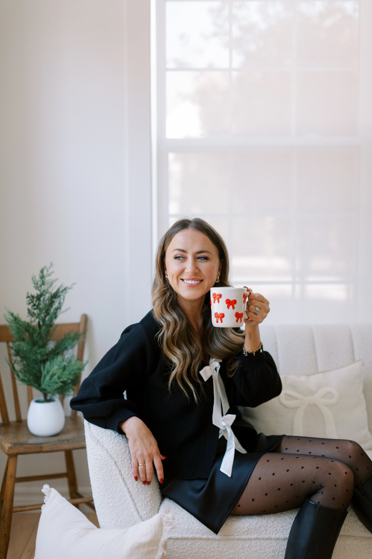 Smash + Tess x Fallon Farinacci Bow Cardigan || Black