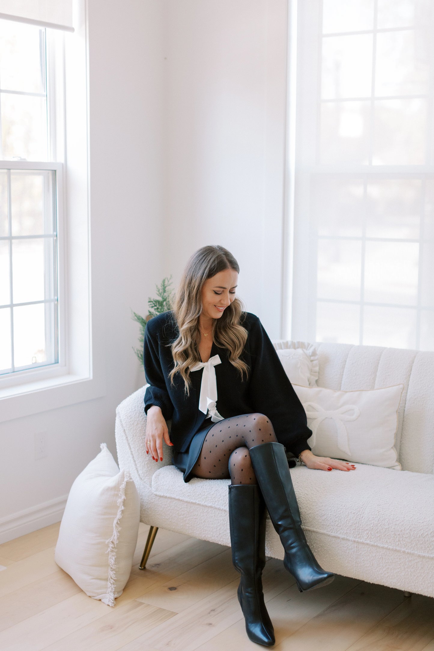 Smash + Tess x Fallon Farinacci Bow Cardigan || Black