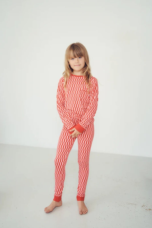Bambi & Birdie Kids Classic Set || Candy Cane Check