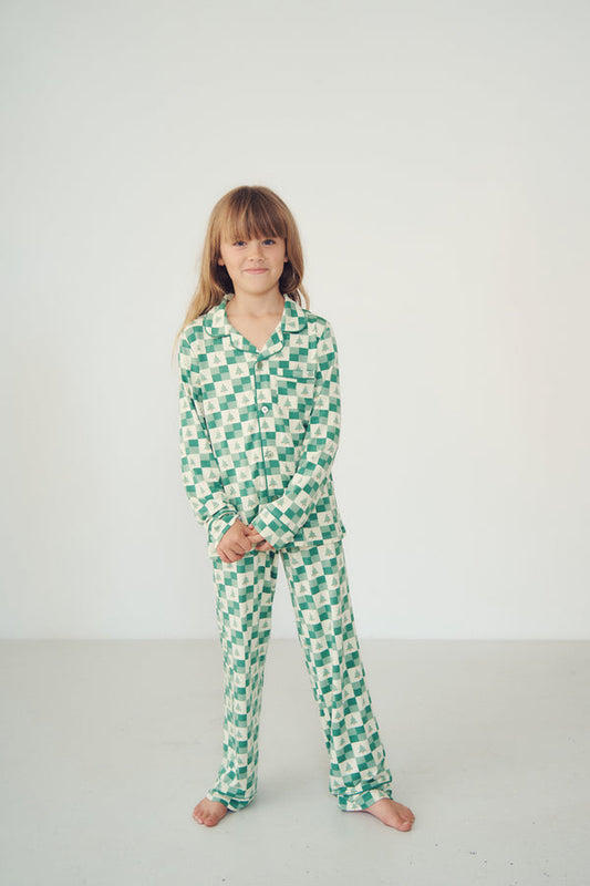 Bambi & Birdie Kids Collared Set || Evergreen Check