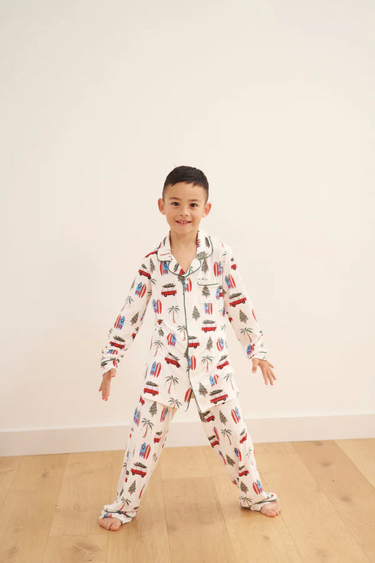 Bambi & Birdie Kids Collared Button Down Set || Cali Christmas