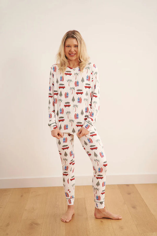 Bambi & Birdie Ladies Henley Jogger Set || Cali Christmas