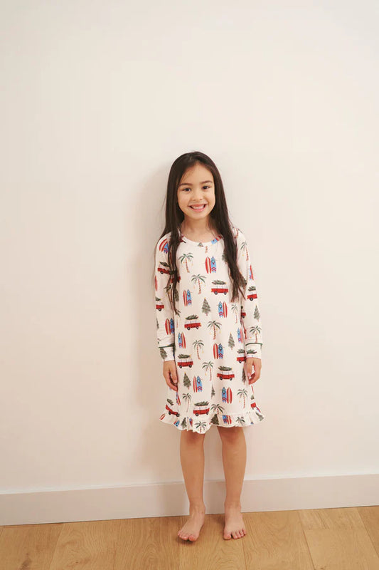 Bambi & Birdie Ruffled Sleep Dress || Cali Christmas