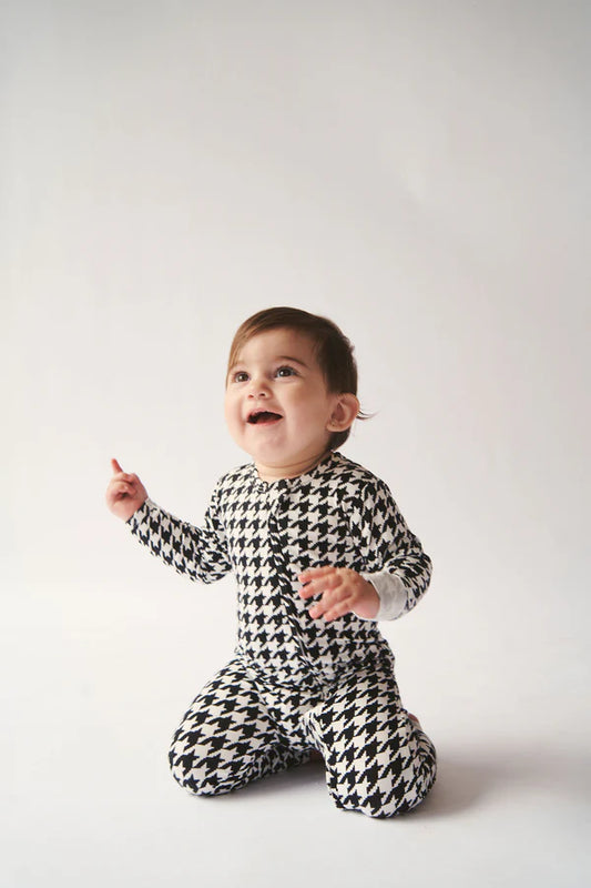 Bambi & Birdie Zipper Sleeper || Houndstooth