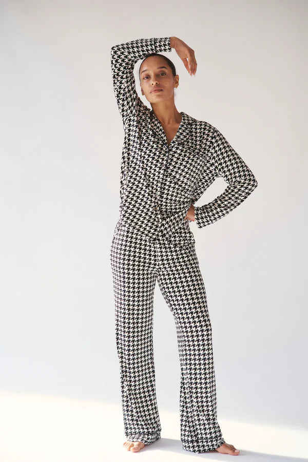 Bambi & Birdie Ladies Collared Set || Houndstooth