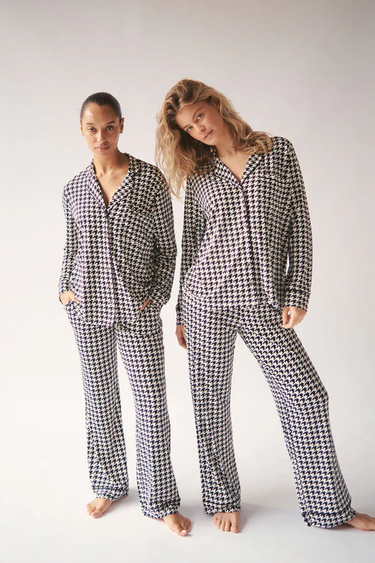 Bambi & Birdie Ladies Collared Set || Houndstooth