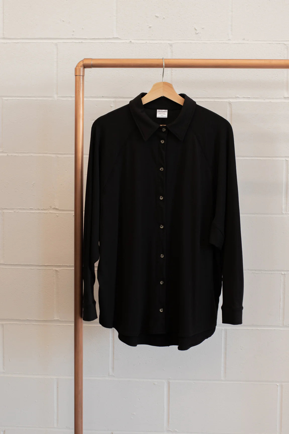 Jax and Lennon Ladies Button Up Top || Black