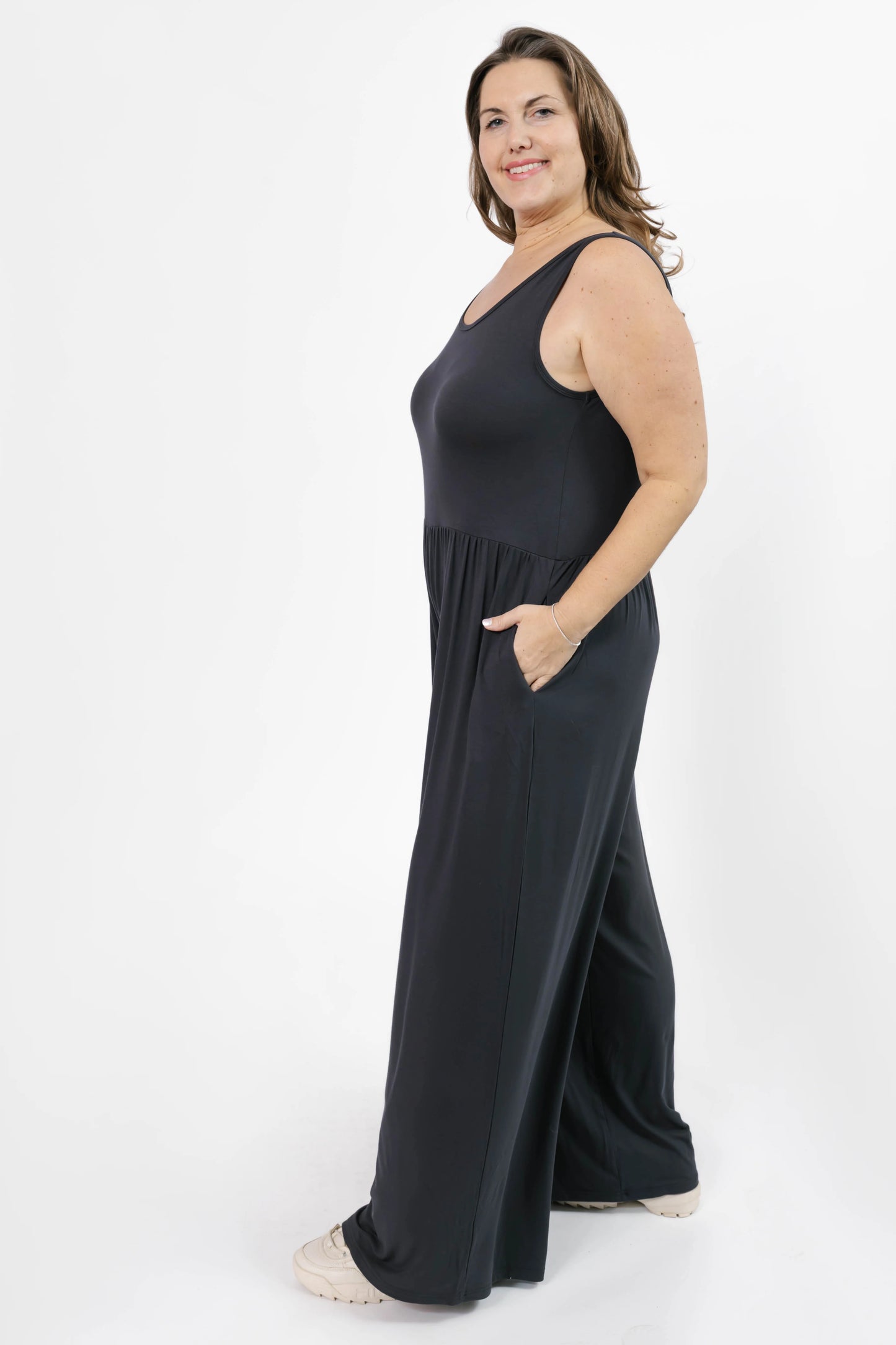 Smash + Tess Camille Romper || Charcoal