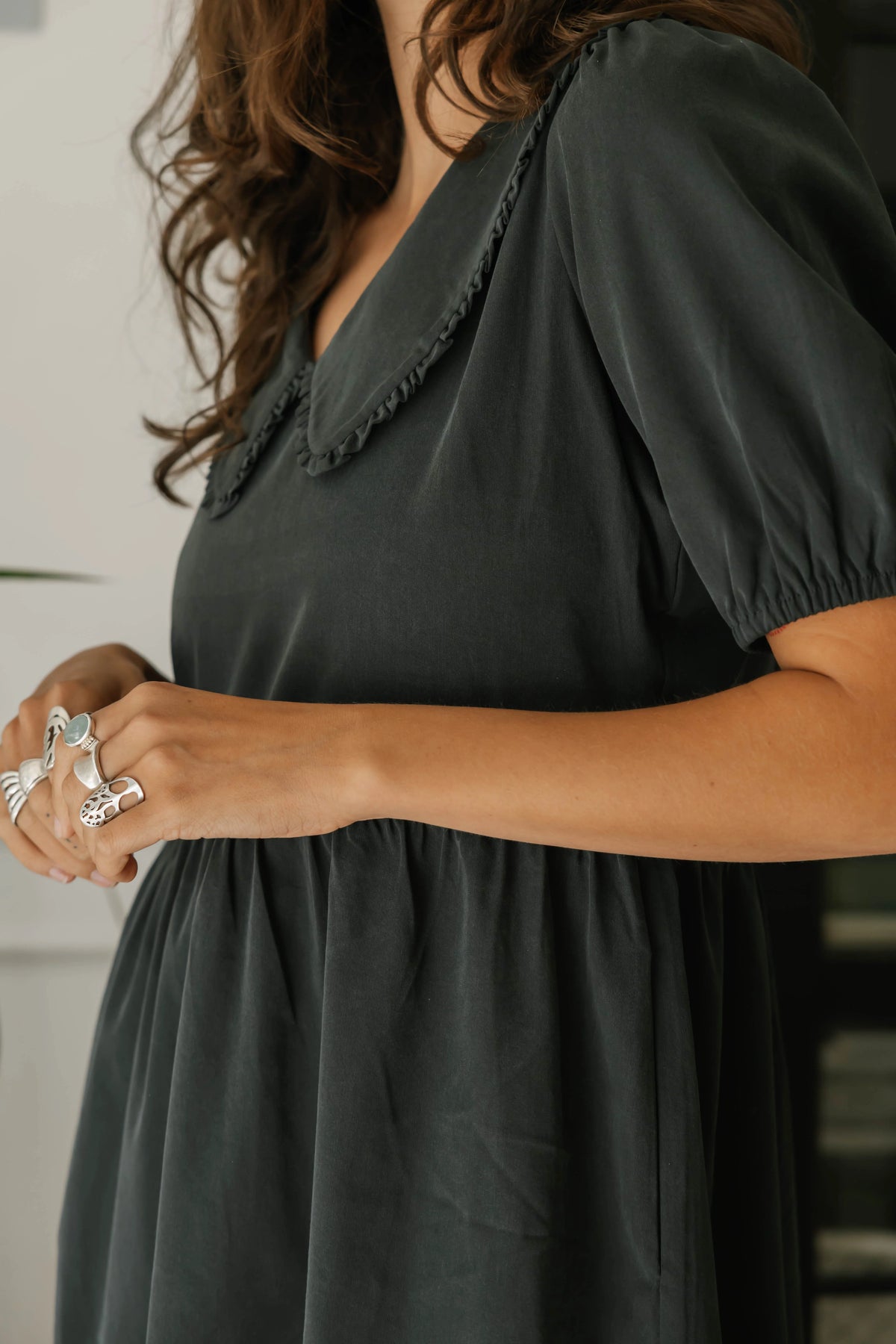 Smash + Tess Colette Collared Dress || Soft Black