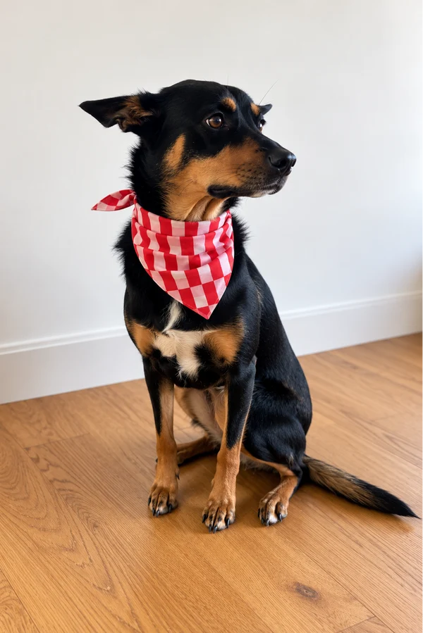 Bambi & Birdie Pet Bandana || Candy Cane Check