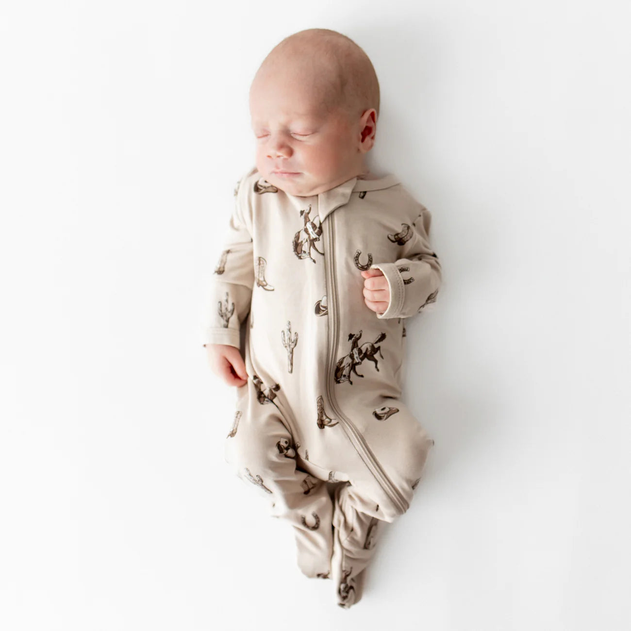 Kyte Baby Zipper Footie || Classic Cowboy