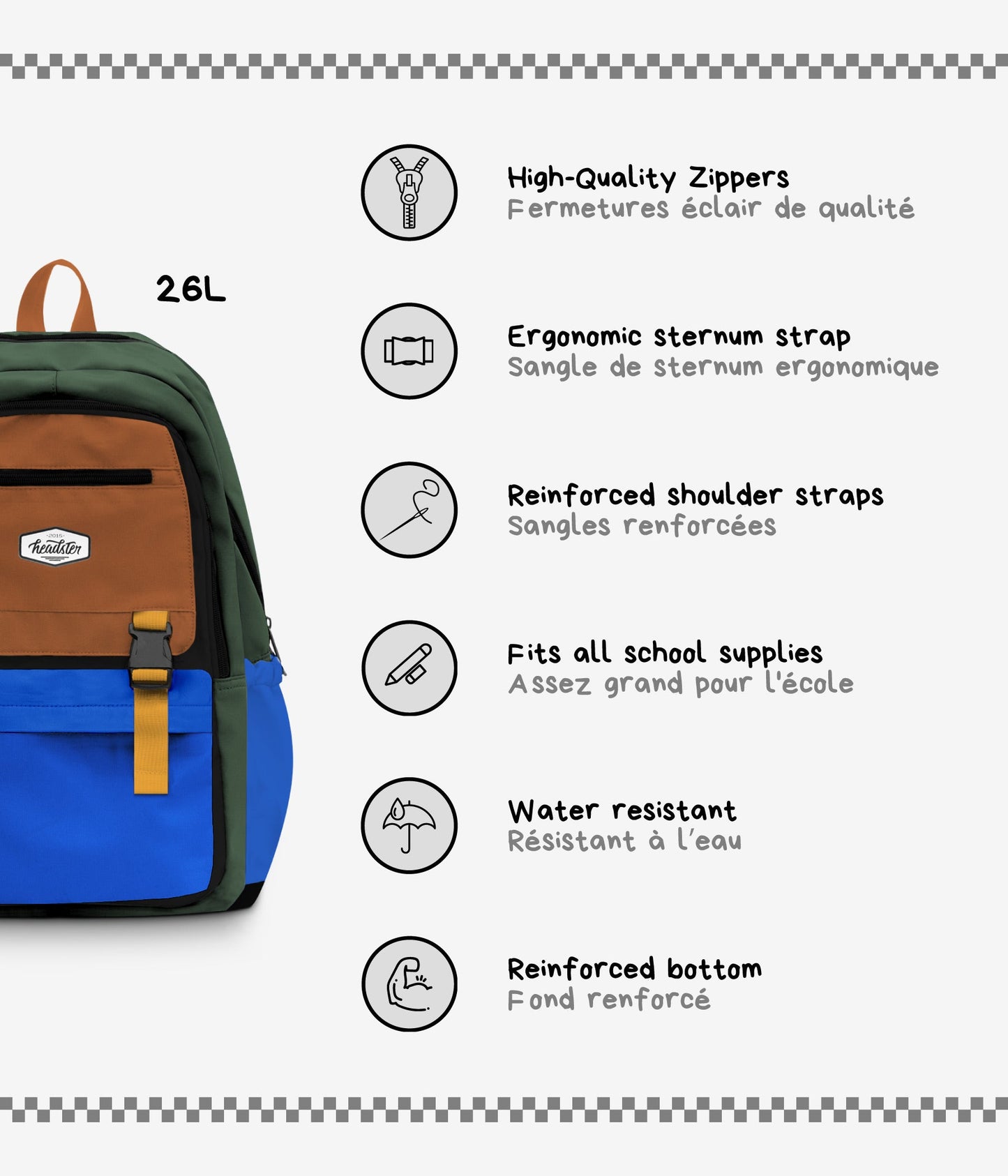 Headster 26L Colorblock Backpack || Horizon