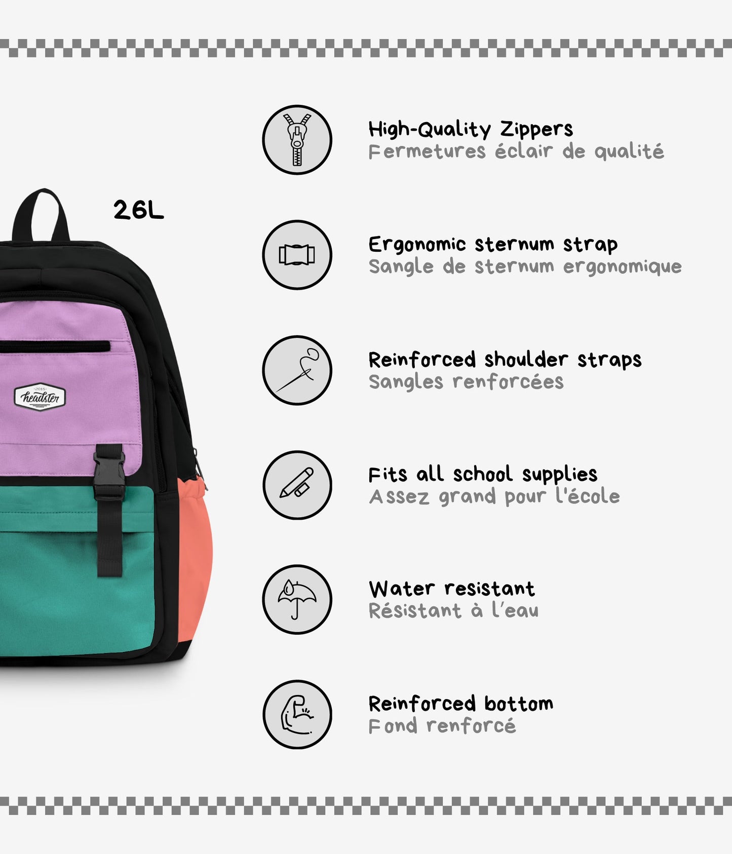 Headster 26L Colorblock Backpack || Midnight Tide