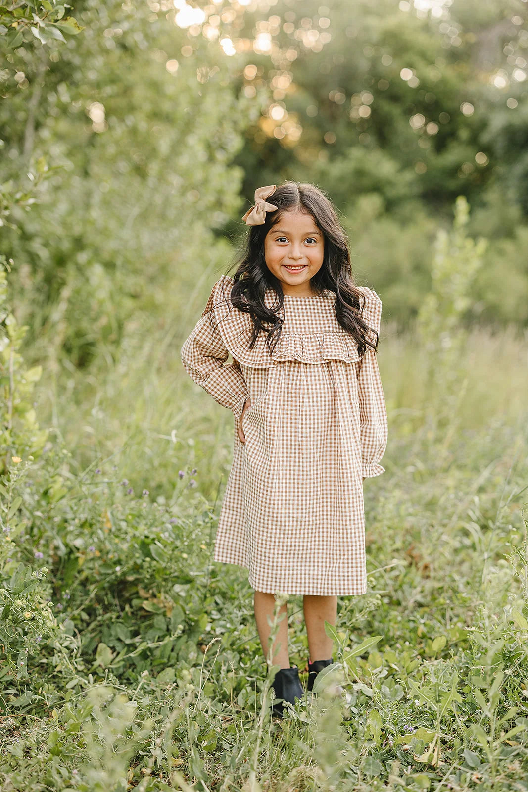 Mebie Baby Gingham Ruffle Dress