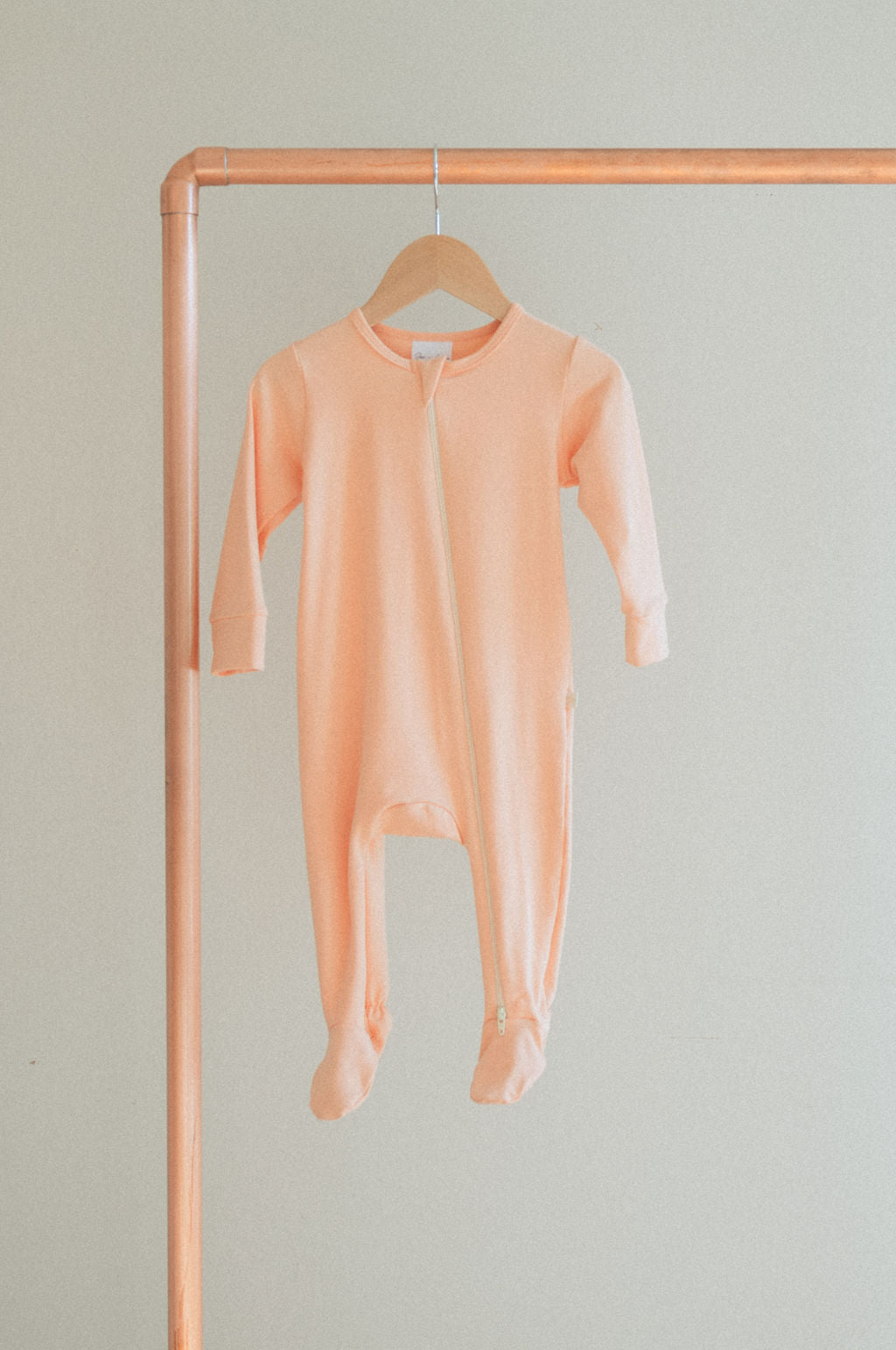 Jax and Lennon Zipper Footed Sleeper || Peach Popsicle