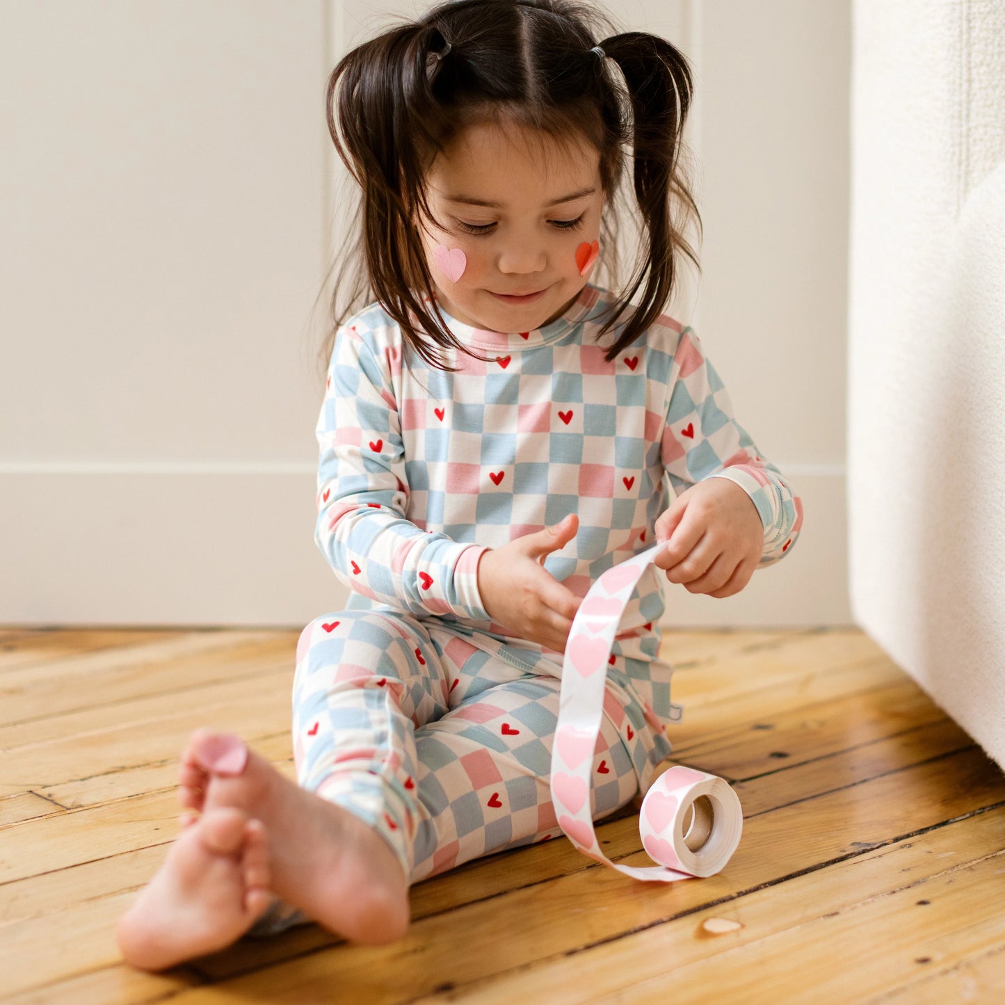 Roobear Two-Piece PJ's || Valentine's Checkerboard
