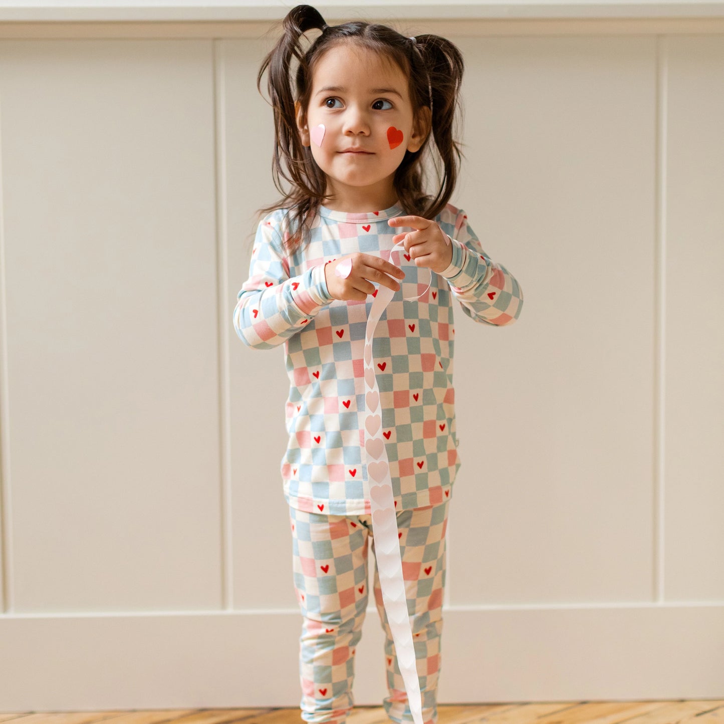 Roobear Two-Piece PJ's || Valentine's Checkerboard