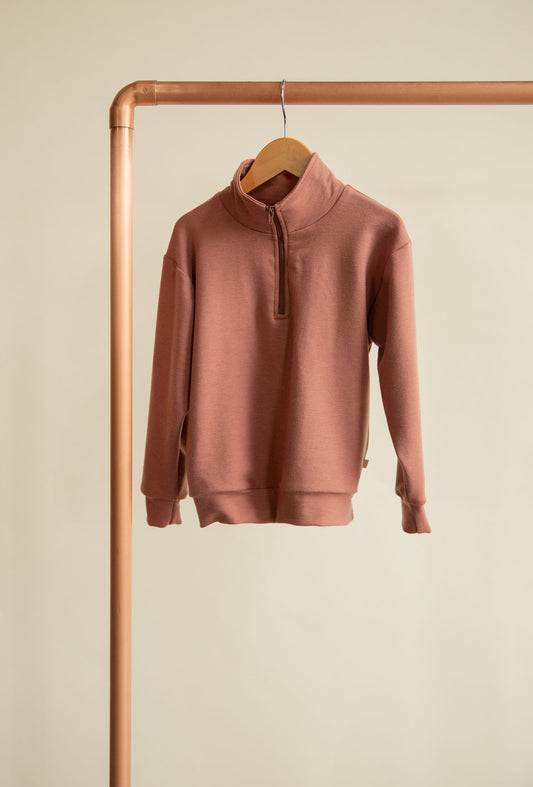 Jax and Lennon Terry 1/4 Zip || Lunar Blush