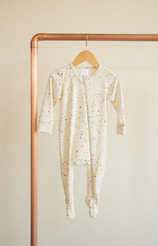 Jax and Lennon Zipper Footed Sleeper || Terrazzo