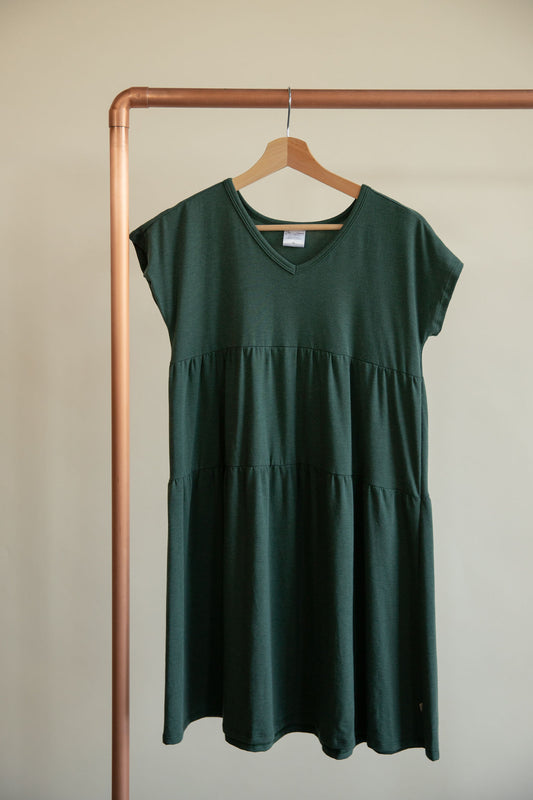 Jax and Lennon Youth Double Ruffle Dress || Emerald