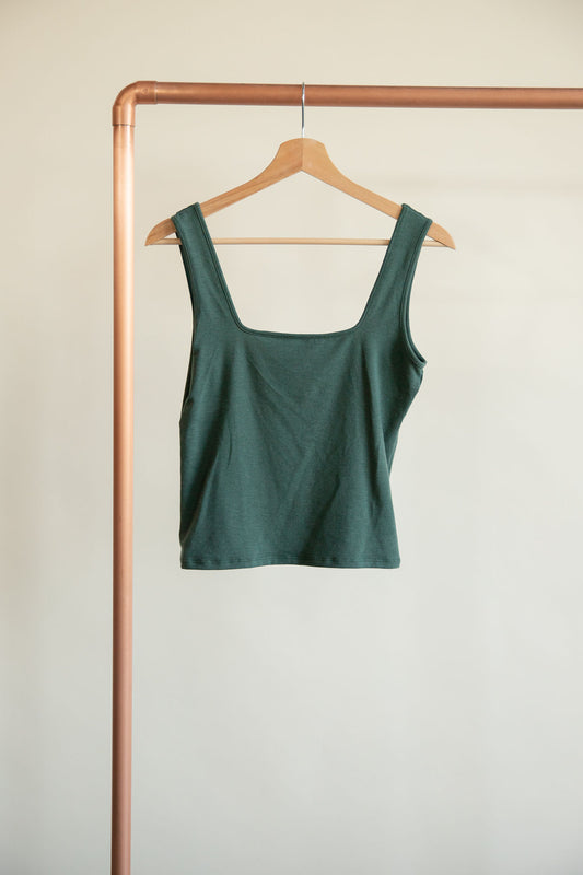 Jax and Lennon Ladies Square Neck Tank || Emerald