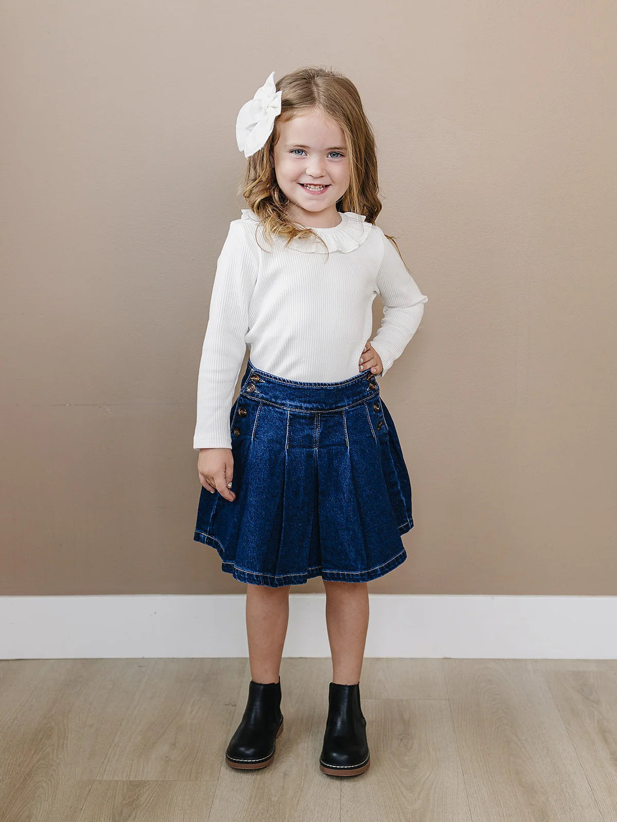 Mebie Baby Denim Pleated Skirt