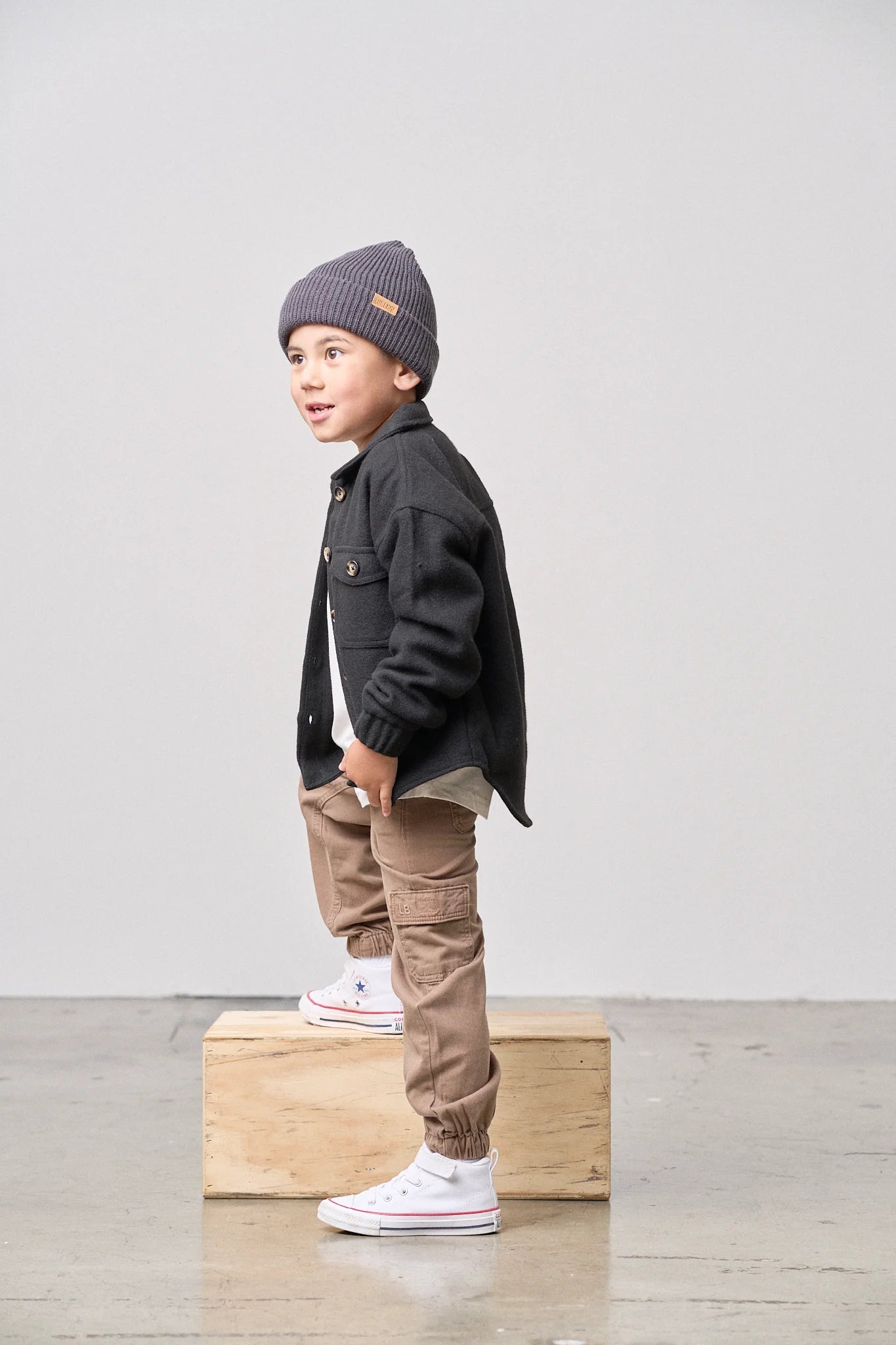 Little Bipsy Chunky Knit Beanie || Shadow