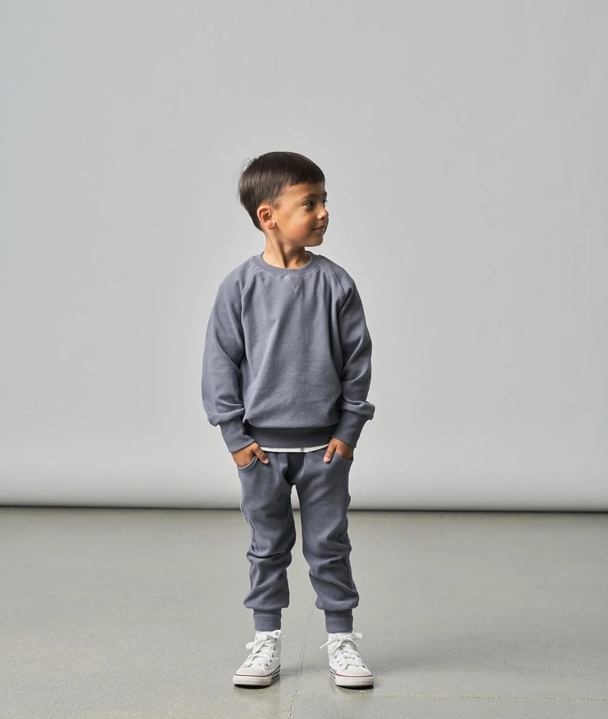 PRE-ORDER Little Bipsy Raglan Crewneck || Smoke