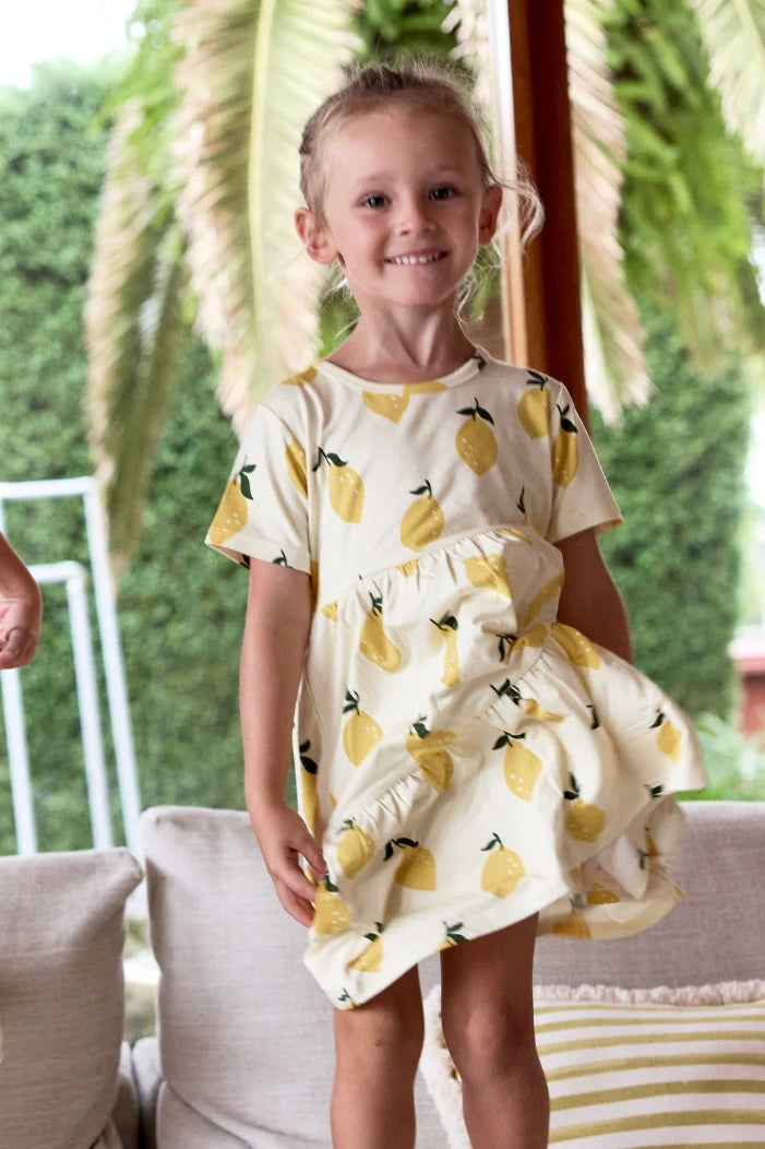 Bambi & Birdie Kids Twirl Dress || Lemon Sorbet